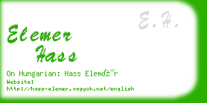 elemer hass business card